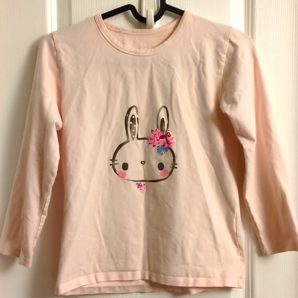 Girl's Pink Bunny Cotton Top